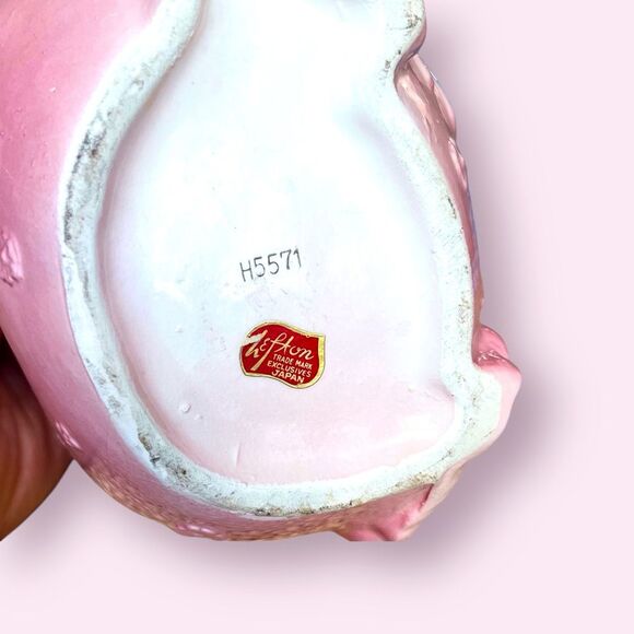 Lefton Stork Planter Pink Baby Bloomers 1960s - Picture 10 of 12